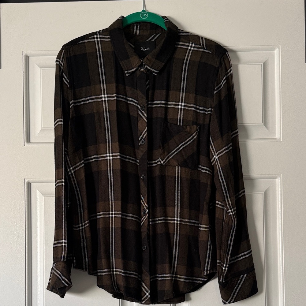 RAILS Hunter: Black and Brown Plaid button down shirt